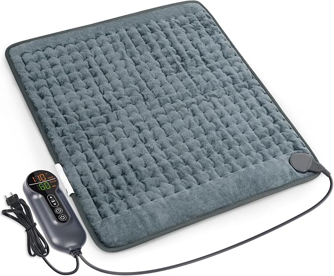 Heating Pad - Electric Heating Pad for Back Pain and Cramps Relief, Moist Heat Pad for Shoulder, Knee, Neck, 6 Heat Settings & Auto Shut Off and Machine Washable, 24" x 20"