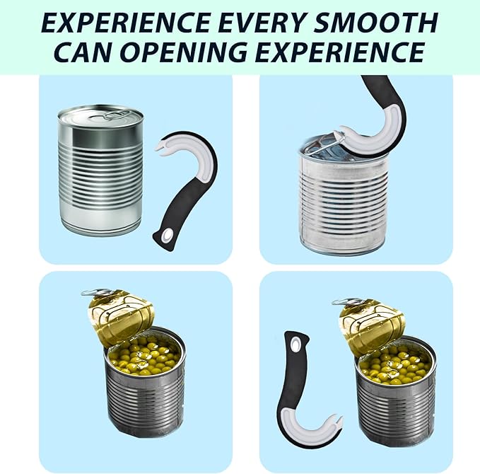 Easy Open Ring Pull Can Opener - Pop Top Tab Puller - Simple Tool for Soda Tabs, Lid Lifter, Tin Can, Ideal for Protecting Nails and Folks with Joint Pain or Arthritis