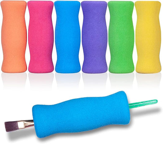 Soft Foam Pencil Grip for Kids and Adults, Open Slip Easy Insert Pen Paint Brush Holder for Right-Handed and Left-Handed Use