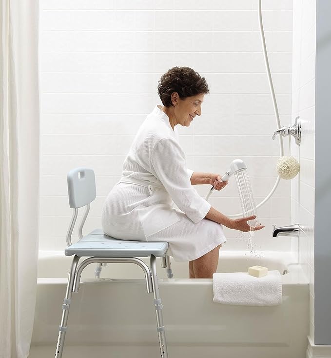 Medline Premium Handheld Shower Head with 6.5-Foot Long Hose, White, High Pressure, Adjustable Spray - Ideal for Medical Patients, Hospitals, Nursing Homes - 1 Each