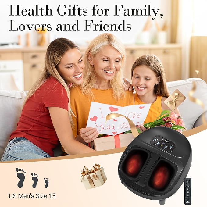 CuPiLo Foot Massager with Heat, FSA Eligible HSA Store Upgraded Full Foot Shiatsu Massage for Neuropathy, Remote Control Multi-Level Settings, Feet Massager for Plantar Fasciitis, Mothers Day Gifts