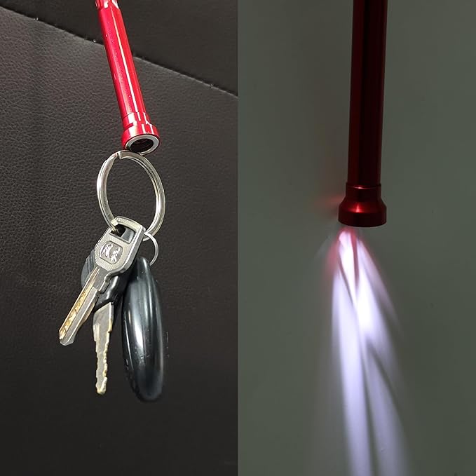 Claw Grabber Reacher Tool Trash Picker Flexible Pickup Tool for Garbage Litter Pick Home Sink Drain and Metal Small Items and Head with LED Lights、Magnet，Length 24.4 inches,Reacher Tool