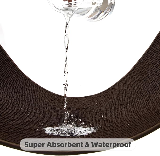 TYUU Bathroom Rugs Non Slip Washable, Super Absorbent Thin Bath Mat Quick Dry Low Pile Bathroom Rug, Brown 24"x36"