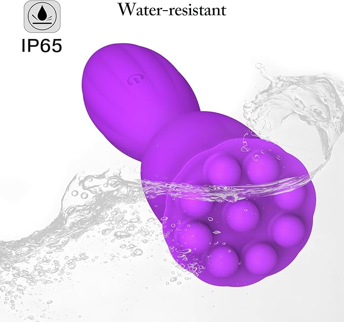 Mini Handheld Massager, Waterproof Soft Silicone, for Shoulder, Back, Neck, Face, Head & Full Body Muscle Relief, USB Rechargeable, 10 Adjustable Speed Modes, Purple