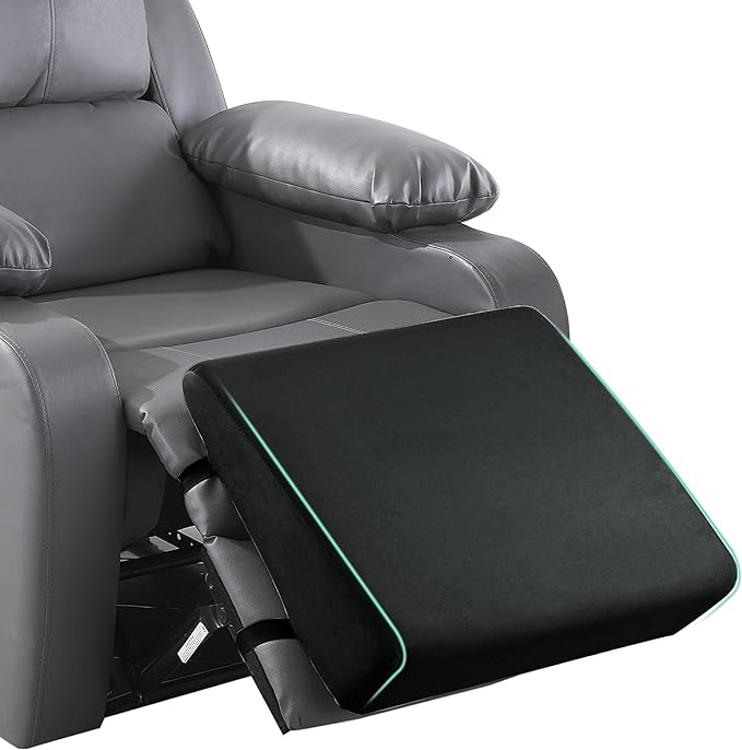 BALAPET Large Recliner Leg Pillow, Memory Foam Recliner Cushion Wedge Shape Recliner Footrest Extender,Leg、Back and Lumbar Support Pillow with Adjustable Elastic Straps(Black)