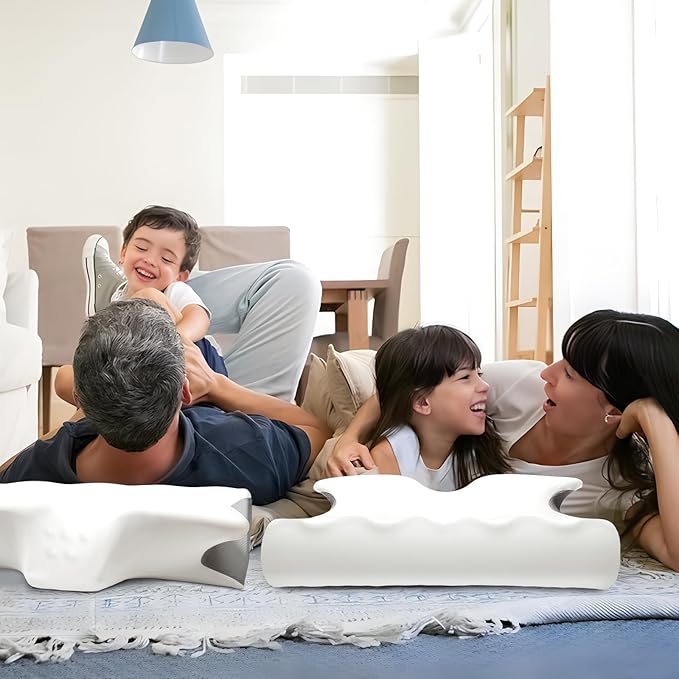 Cervical Pillow for Neck Pain Relief, Cooling Contour Memory Foam Pillows Support Odorless Ergonomic Neck Pillow Adjustable Orthopedic Bed Pillow for Side Back Stomach Sleeper with Pillowcase