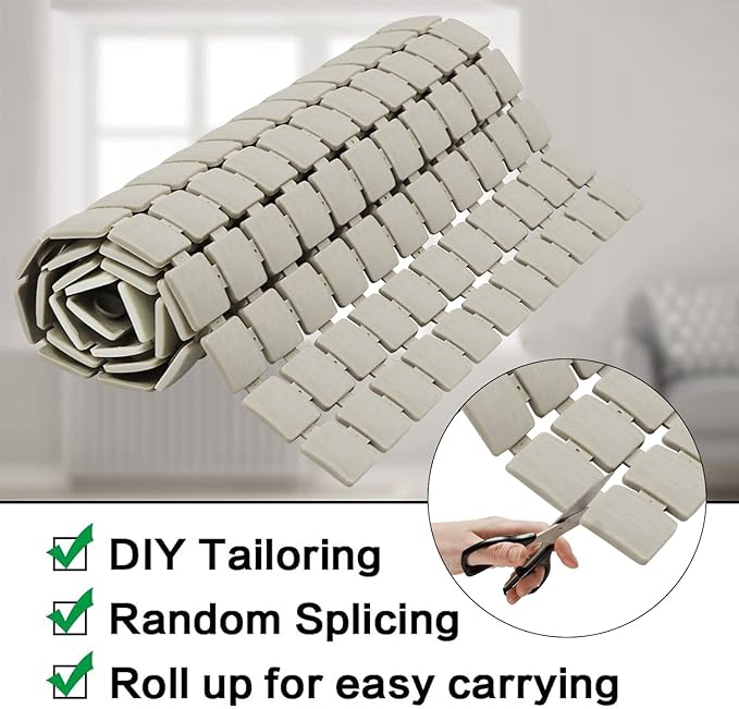 BEMISO Shower Mat Non Slip Bathtub Mat with Suction Cups and Drain Holes Bath mat for tub 33.4 x 15.7 Inch Large Size