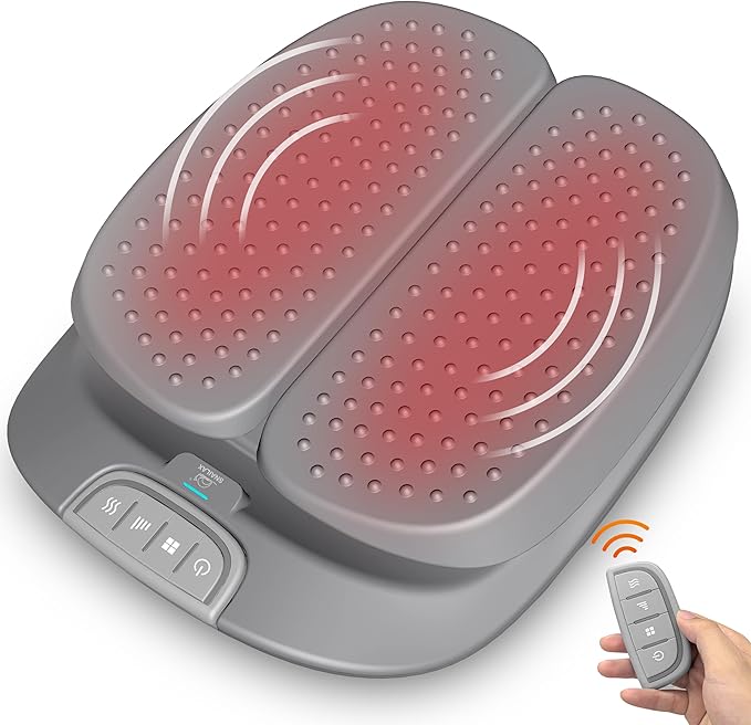 Snailax Vibration Foot Massager with Heat, Remote Control, Adjustable Vibration Speed Electric Massager Machine for Circulation, Plantar Fasciitis, Pain