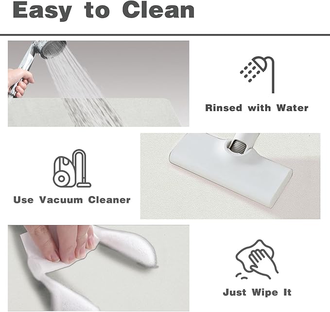 TYUU White Bath Mat, Bathroom Rugs Non Slip Washable Thin Absorbent Quick Dry Bath Mat Fits Under Door Bathroom Floor Mat Perfect for Bath, Shower, or Sink 20"x30" White