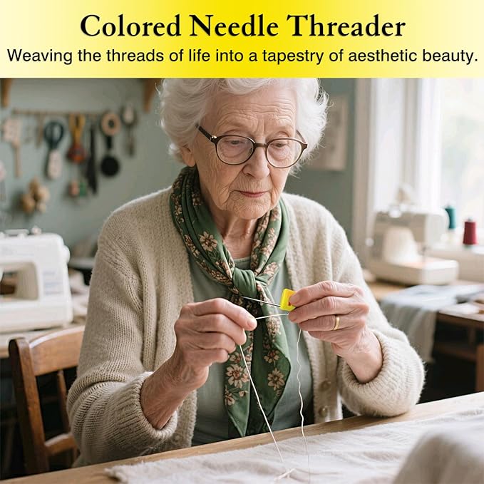 Automatic Needle Threader – 6 PCS Sewing Machine & Hand Sewing Threading Tools, Lightweight Plastic Needle Threading Device