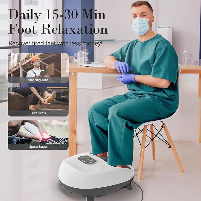 CuPiLo Foot Massager with Heat, Upgraded Full Feet Shiatsu Massage, Remote Control Multi-Level Settings Foot Massager for Neuropathy(White)