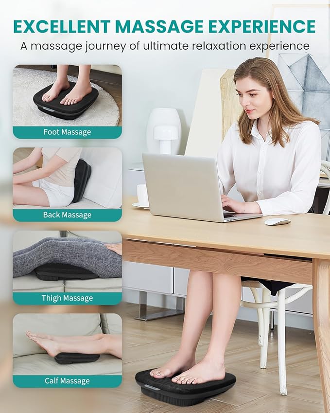 Nekteck Shiatsu Foot Massager with Heat, FSA Eligible Electric Kneading & Scraping Feet Massage Machine for Plantar Fasciitis Pain Relief, Home and Office Relax, HSA Eligible