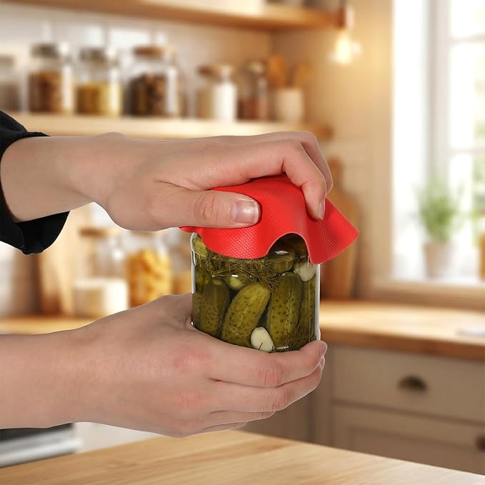 6 Pack Rubber Jar Opener, 3.7 Inch Round Silicone Jar Opener Gripper for Seniors with Arthritis Weak Hands, Non Slip Jars Lid Openers Kitchen Lid Cap Gripper Pads Multi-function Coasters