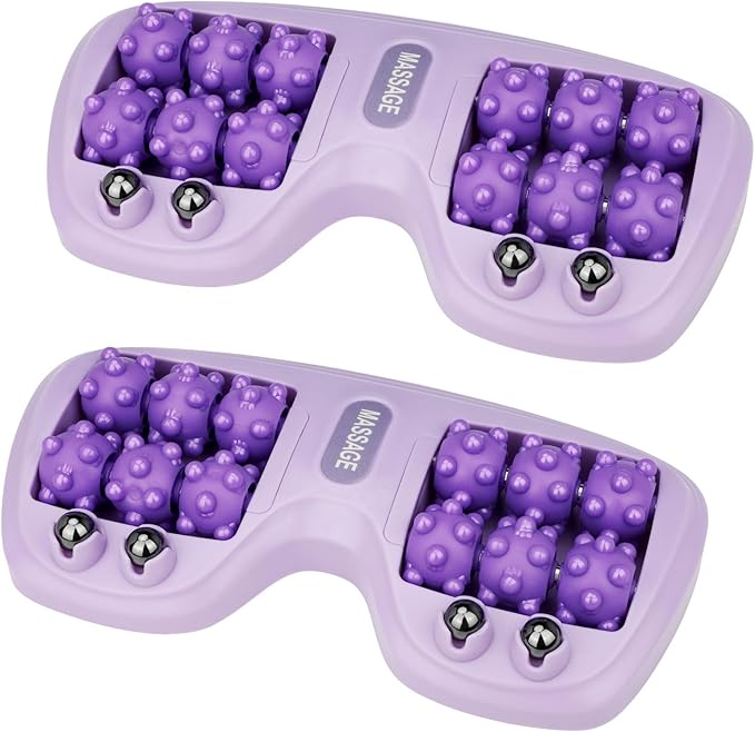 Foot Massage Roller, Plantar Fasciitis Relief with Cat Claw Acupressure Design, Portable Compact Reflexology Tool for Gym/Travel, ABS Plastic Deep Tissue Therapy&Instant Muscle Relaxation 2pcs