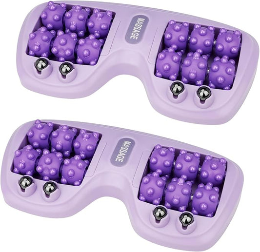 Foot Massage Roller, Plantar Fasciitis Relief with Cat Claw Acupressure Design, Portable Compact Reflexology Tool for Gym/Travel, ABS Plastic Deep Tissue Therapy&Instant Muscle Relaxation 2pcs