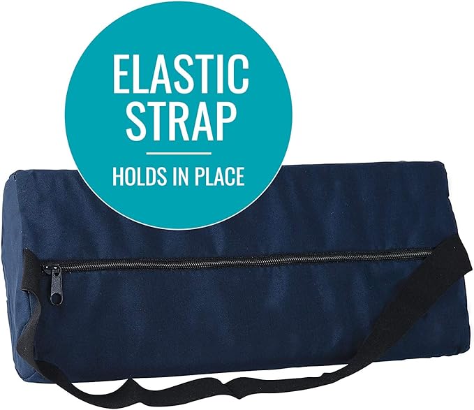 DMI Lumbar Roll Back Support Cushion Pillow, Half-Moon Size, Navy