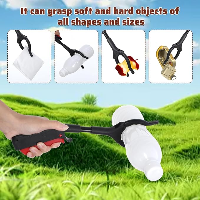 Gjinxi Pickup Sticks Reacher Tool 2 Pack 11" Telescoping Grabber with 360 Rotating Jaw & Hook, Anti-Slip Reachers and Grabbers for Seniors, Trash Picking, Surgery Recovery, Claw Grabber Pickup Tool