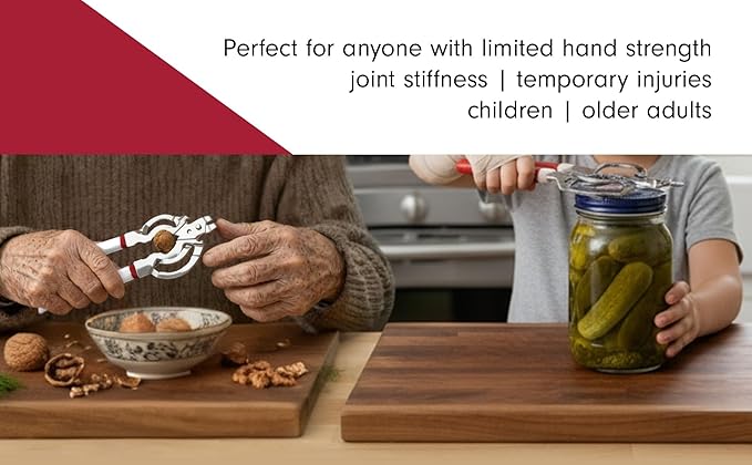 Tredoni Jar & Bottle Opener, Easy Wrench Grip/Tighten Lid Opener, Multi-Purpose Opener for Caps, Cans & Nuts -Italian Stainless Steel