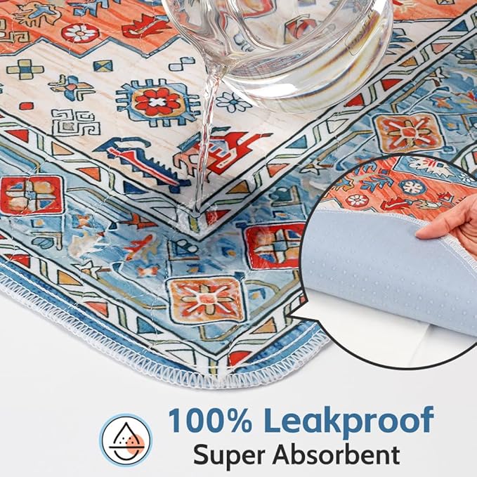 Washable Pee Pads for Dogs 2 Pack Reusable Puppy Training Pads 48"x32" Super Absorbent Waterproof Dog Training Pads, Non-Slip Potty Pads Whelping Pads Litter Mat Pet Supplies - Orange/Mix