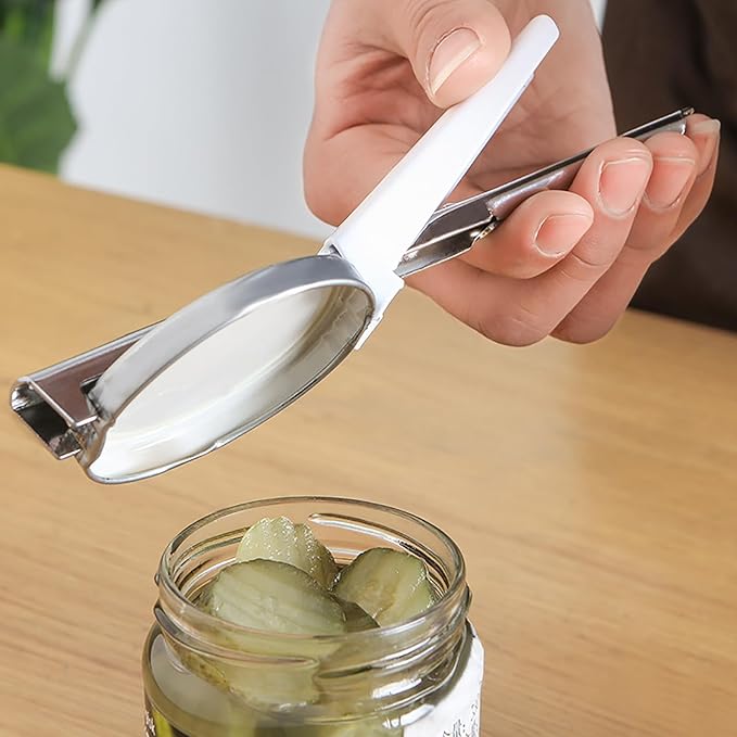 Kunovo Jar Opener for Weak Hands & Seniors with Arthritis - Adjustable Gripper (White)