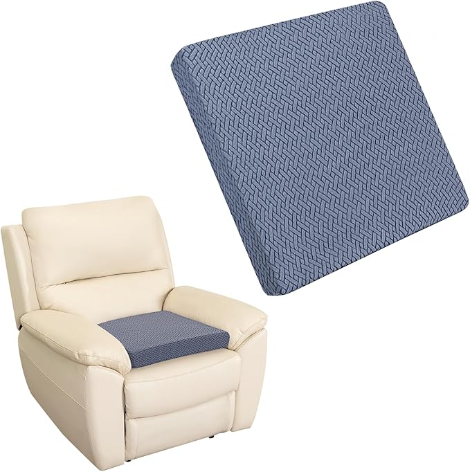 Recliner Cushions for Long Sitting Foam Seat Cushion Soft Tufted Layer for Elderly Seniors, Recliner Chair, Floor Pillow, Office Chair, Car, No Pressure on Thighs, 20X20X3 Inch - Blue-Gray