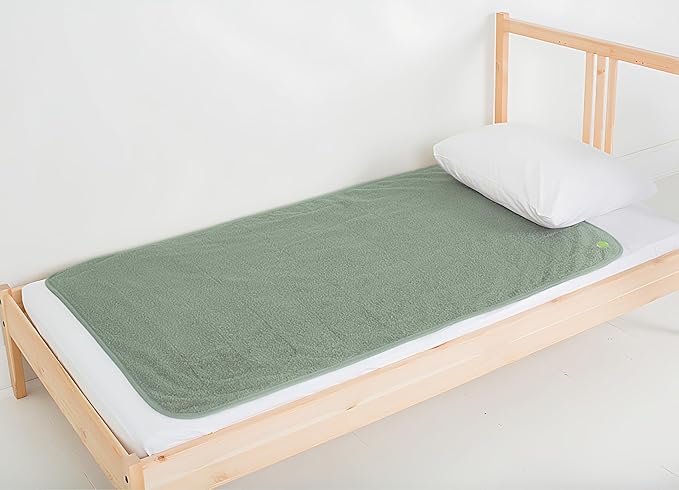 PeapodMats Bedwetting & Incontinence Waterproof Bed Mat - Reusable Underpad. Secure Placement & Breathable. Washable. Enviro Friendly 3x5 (Sage) Mattress Protector & Pee Pad for Kids & Adults
