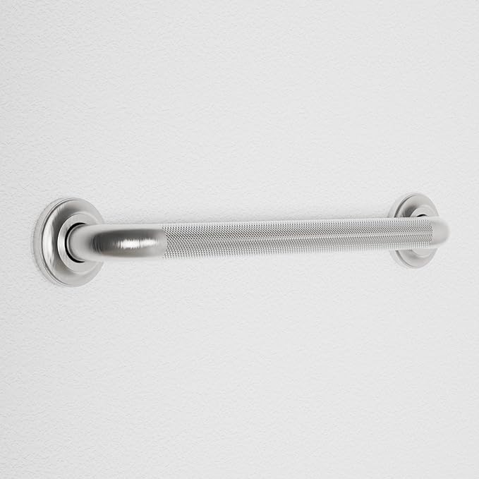 1-1/4" Knurled Grab Bar, ADA Compliant Bath Safety Shower Handrail, Bathroom Mobility Aid Handle for Seniors and Disabled, Heavy Duty 500lbs Support