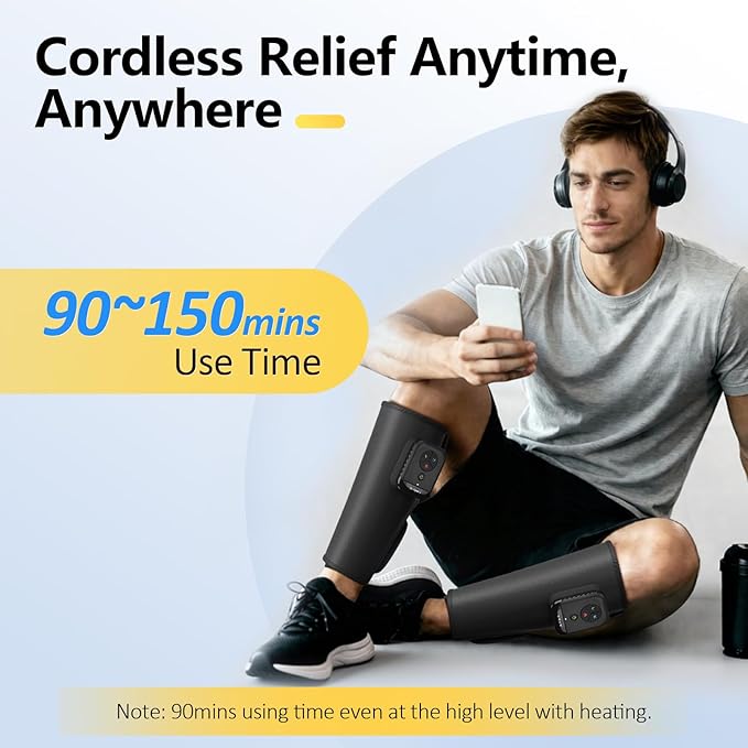 Comfytemp Cordless Calf Massager for Circulation and Pain Relief, FSA Eligible HSA, Portable Leg Compression Massager for Edema, RLS, Varicose Veins, Ideal Gift for Mom Dad Seniors (Fit Calf 13"~18")