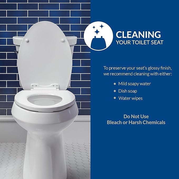 CHURCH 540EC 006 Toilet Seat with Easy Clean & Change Hinge, ROUND, Durable Enameled Wood, Bone (Pack of 2)