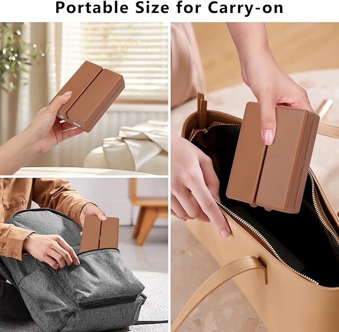FYY 2 Pcs Daily Pill Organizer, 7 Compartments Portable Pill Case Travel Pill Organizer,[Folding Design] Pill Box for Purse Pocket to Hold Vitamins,Cod Liver Oil,Supplements and Medication-Brown