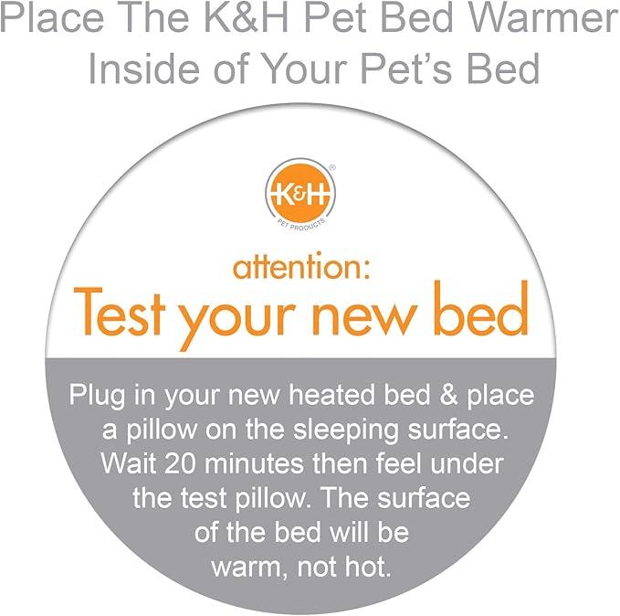 K&H Pet Products Pet Bed Warmer, Turn Any Pet Bed Into a Heated Cat or Dog Bed, Waterproof Indoor Heated Warming Pad Insert, Automatic Temperature, Safety Listed - Extra-Large 25.5 X 15.75in Tan
