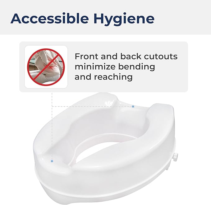 Drive Medical Raised Toilet Seat with Lock, Standard Seat, 4"
