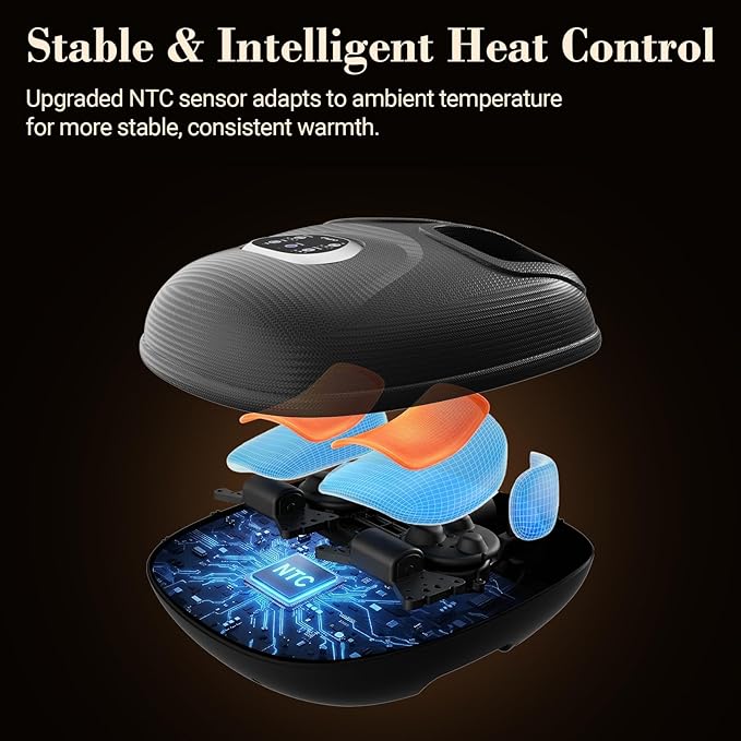 CuPiLo Foot Massager FSA Eligible HSA, 2026 Upgraded Mothers Day Gifts for Mom, Feet Massager with Heat for Plantar Fasciitis Relief, 5 Levels Compression & Vibration Massage for Neuropathy