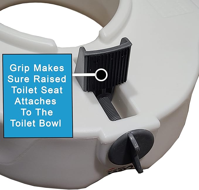 Carex 4.5 Inch Raised Toilet Seat with Arms, Supports Up to 300 lbs. Capacity, Elevating and Raising Toilet Seat Riser for Elderly and Handicap, Padded Armrests for Support, White