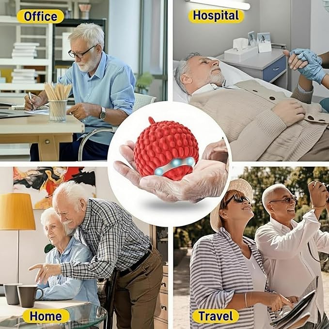 Vibrating Therapy Ball for Hand Tremors & Stress Relief – 4-Speed Rechargeable Massage Ball for Parkinson's, Arthritis, Senior Home/Travel Aid Gifts