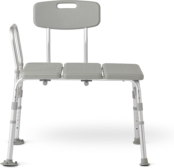 Dr. Dunley Tub Transfer Bench, 400 lb Capacity Bath & Shower Seat, Tool-Free Assembly, Anti-Slip Suction Feet, Lightweight Frame, for Seniors & Mobility Assistance