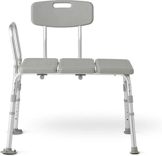 Dr. Dunley Tub Transfer Bench, 400 lb Capacity Bath & Shower Seat, Tool-Free Assembly, Anti-Slip Suction Feet, Lightweight Frame, for Seniors & Mobility Assistance