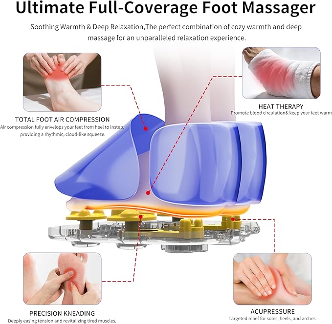 MOUNTRAX Foot Massager with Heat for Neuropathy, 2026 Upgraded, Deep Kneading Shiatsu Foot Massager for Plantar Fasciitis, Fits Up to Men Size 13, Gifts for Women Men Mom Dad Seniors