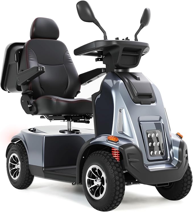 Ecomobi All-Terrain Heavy Duty Mobility Scooter for Seniors & Adults, 1000W Powerful Motor, 550 lbs Weight Capacity, 32 Mile Extended Range, 9 MPH, 13” Pneumatic Tires, Full Suspension, FDA Cleared