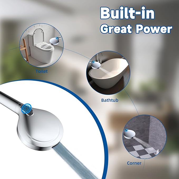 All Metal Dual Shower Head Easy Reach, High Pressure 10-Spray Handheld Shower & 6" Round Rainfall Shower Head Combo, Shower Extension Arm, 71" Hose, 3-way Diverter, Brass Shower Bracket, Chrome