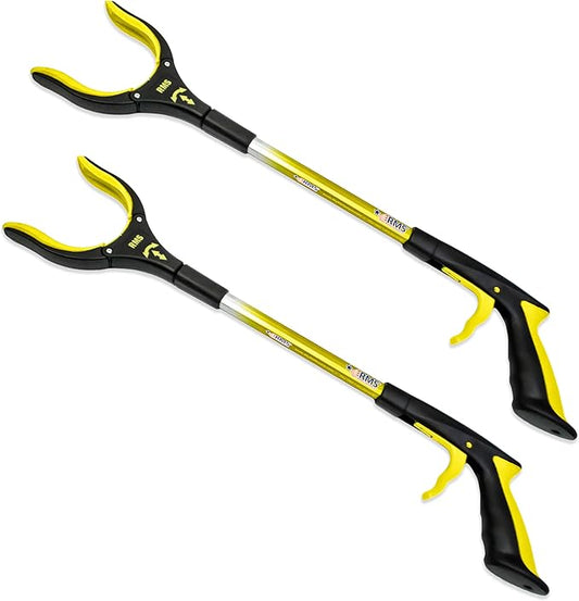 RMS 2-Pack 21 Inch Grabber Reacher with Rotating Jaw - Mobility Aid Reaching Assist Tool
