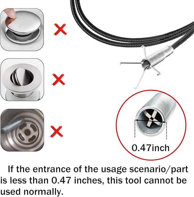 33 Inch Drain Snake Clog Remover Tool, Flexible Grabber Claw Pick Up Reacher Tool for Kitchen/Bathtub/Sewer/Toilet