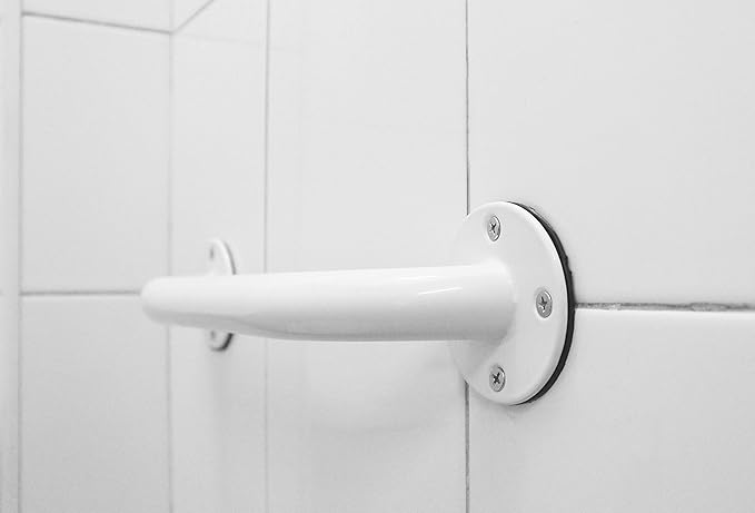 PEPE Mobility Grab Bars for Bathtubs and Showers 12 Inch (x2 Units) Shower Handle Toilet Handicap Elderly Senior Assist Bathroom Saft Handle Epoxy Steel, White