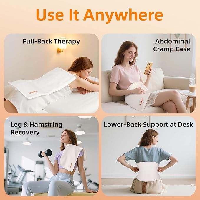 Moist Heat Heating Pad for Back, Neck, Shoulder and Period Cramps, Weighted Electric Heating Pad for Deep Pain Relief, Auto Shut Off, Washable Removable Soft Cover, Large 11.8"x26"