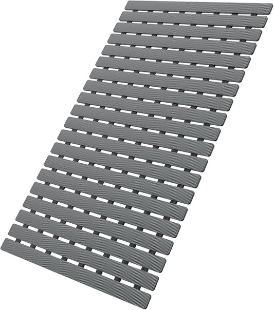 MBOSS Bathtub Mat Non Slip, Shower Mat for Inside Shower, Suction Cups Design and Drain Holes, 27.5 X 15.7 Inch, Bathroom Essentials Safe, Easy to DIY Cut, Soft and Eco-Friendly Materials
