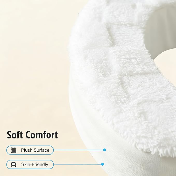 Toilet Seat Riser Cushion, 2 Inch Soft Padded Toilet Seat Cushion for Seniors, Plush Top with Easy-Clean Leather Cover, Adds Comfort and Height for Low Toilets, Mobility Support