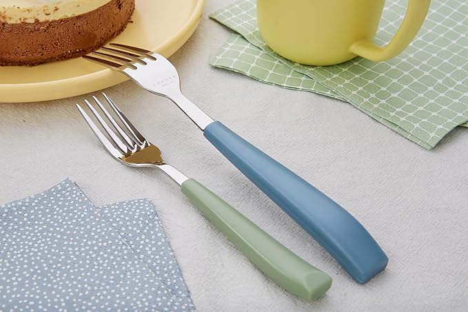 ANNOVA Silverware Set Stainless Steel Colorful Handle Tableware Kitchen Flatware Set Utensils, Includes Dinner Knives, Forks, Spoons, Salad Forks & Dessert Spoons (Morandi Mix, 20 Pieces)