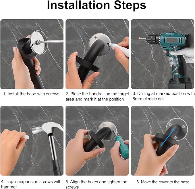 supregear Bathroom Grab Bar, 16 in Non-Slip 201 Stainless Steel Bathroom Safety Grab Bar Oil Rubbed Black Hand Rail for Bathtub Toilet Kitchen Bedroom Shower, Concealed Screw Wall Mounted