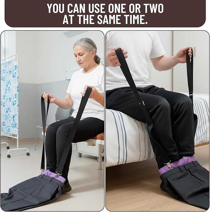 2 Pack Dressing Stick for Elderly, Dressing Aid for Pants,Reacher Grabber with Premium Polypropylene Fabric, Assistive Device for Seniors and Disabled