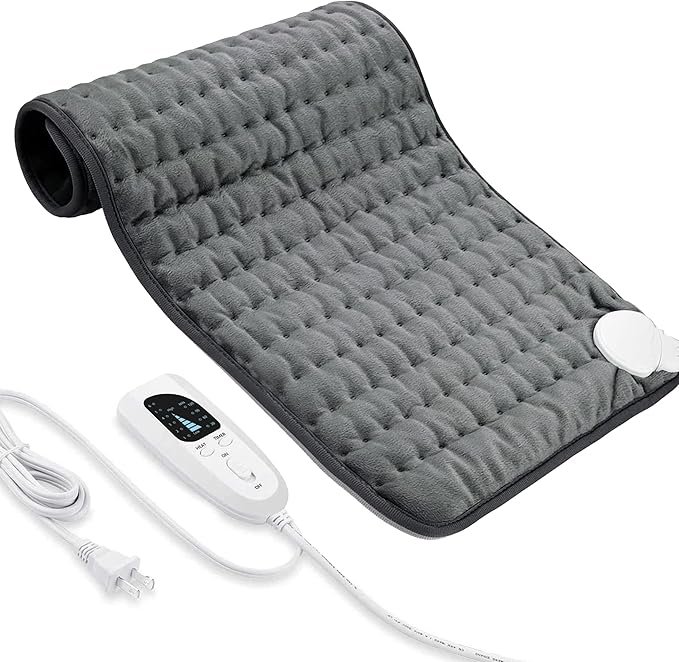 33"X17" Electric Heating pad with 6 Heat Settings, Auto Shut Off, Dark Gray Dry Electric Heating for Back Neck Knee Arms Legs Shoulder Heat Pads for Christmas Birthday Father's Day Mother's Day